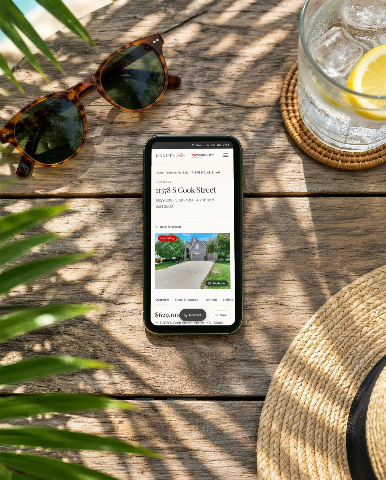 A listing page on one agent’s site we built, on a phone