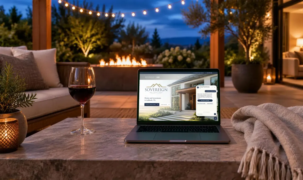 One agent’s site we built, on a laptop, with the assistant open