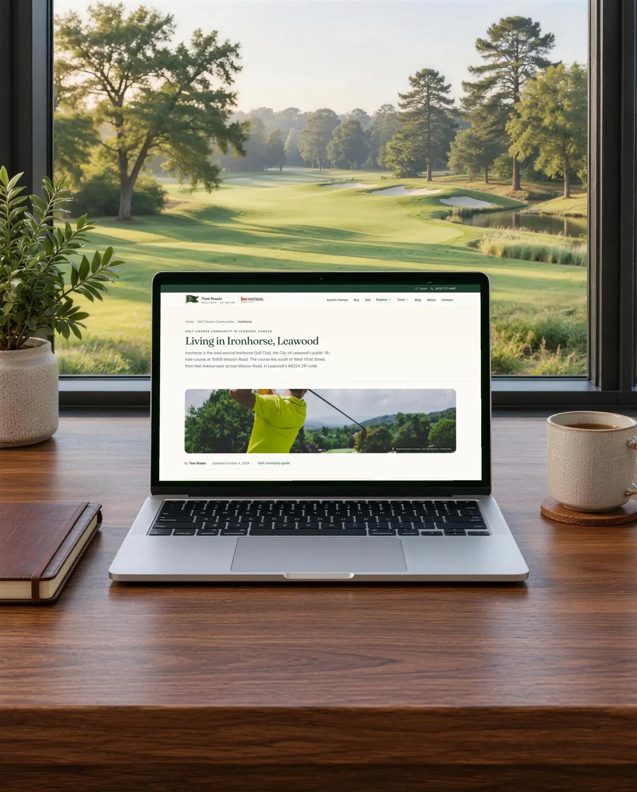 The Ironhorse guide on one agent’s site we built, on a laptop by a window