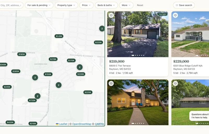 IDX home search with map and live MLS listings
